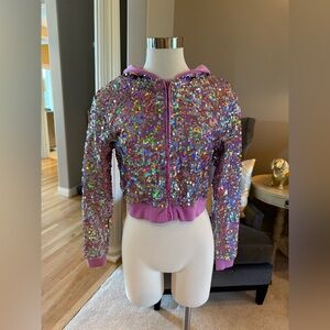 Silver & Pink Sequin Jacket (NWT) Size 14-L